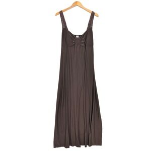 Half Moon Modern Movement Babydoll Maxi Dress Womens L Brown Boho Festival Flowy